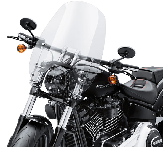 Harley Davidson 57400334 Wind Splitter Quick-Release Super Sport 19 in. Windshield KIT,WSHLD,19 IN,LT SMK,POL,QUICK RELEASE