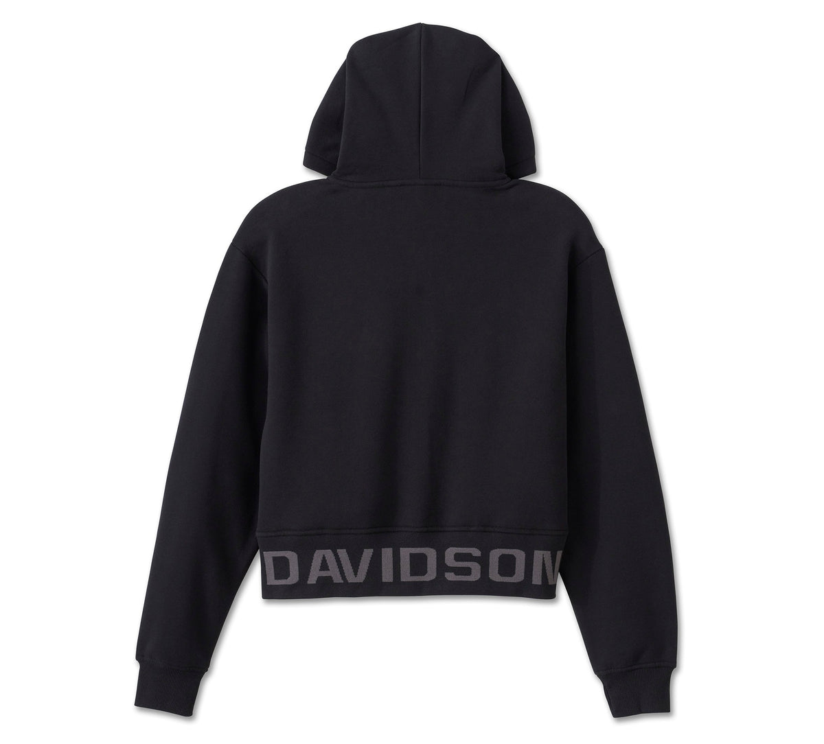 Genuine Harley-Davidson® Cropped Full Zip Hoodie - Harley Black