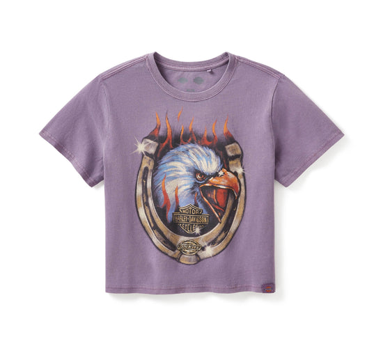 Genuine Harley-Davidson® Women's Dickies x H-D Flaming Eagle Boxy Crop T-Shirt 96584-25VW