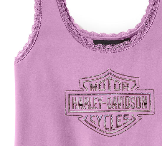 Harley Davidson Women's Essential Bling Lace Trim Tank 96600-25VW