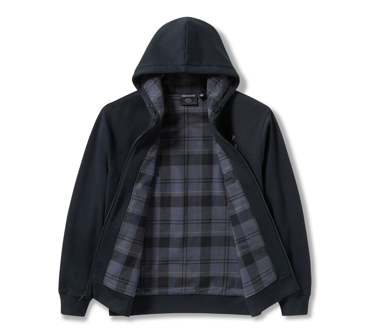 Harley-Davidson Men's Plaid Lined Zip Hoodie - Harley Black 96783