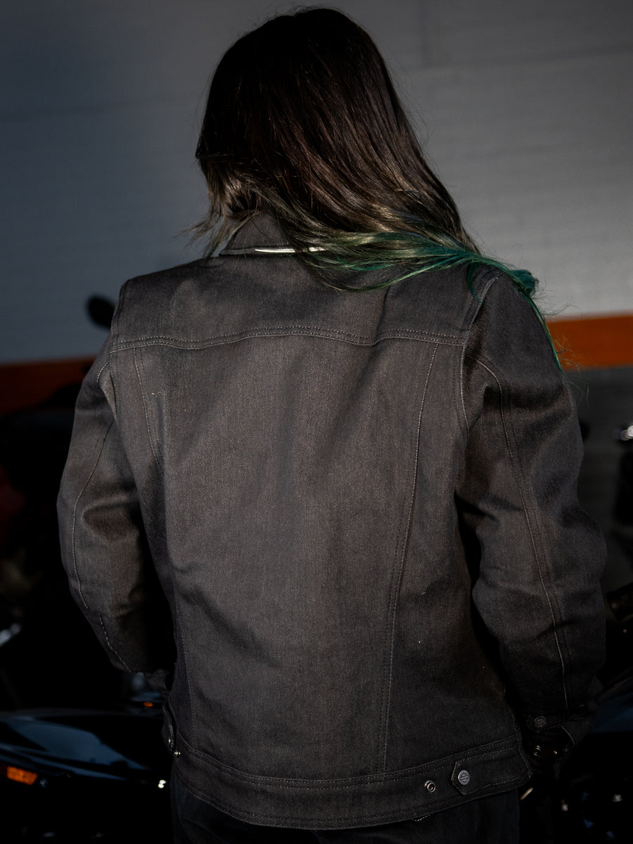 Harley-Davidson® Womens's Chisel Denim Trucker Riding Jacket 98119