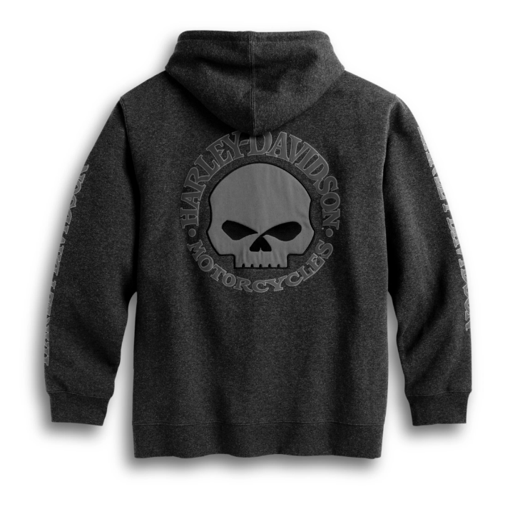 Genuine Harley Davidson Men s Hooded Willie G Skull Sweatshirt 99107 Iron City Motorcycles