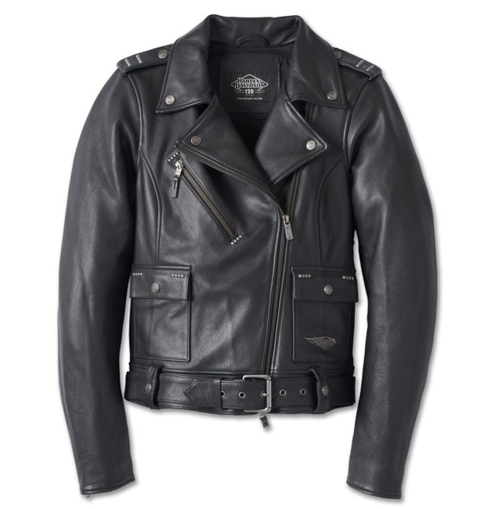 Genuine Harley-Davidson® Women's 120th Anniversary Cycle Queen Leather Biker Jacket 97026-23EW/000M