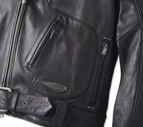 Genuine Harley-Davidson®Men's 120th Anniversary Cycle Champ Leather Biker Jacket 97023-23EM