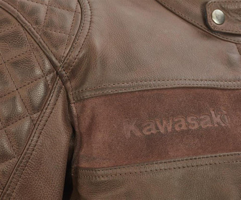 Kawasaki 104CRM22102L LONDON BROWN LEATHER JACKET (male) 2XL