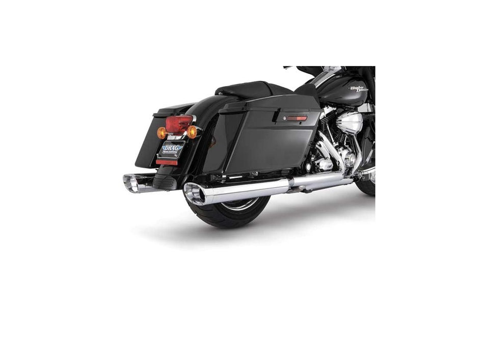 Harley Davidson FLHT Electra-Glide Touring Vance Hines 16755 Exhaust Monster Ovals Chrome with Chrome End caps-   16755