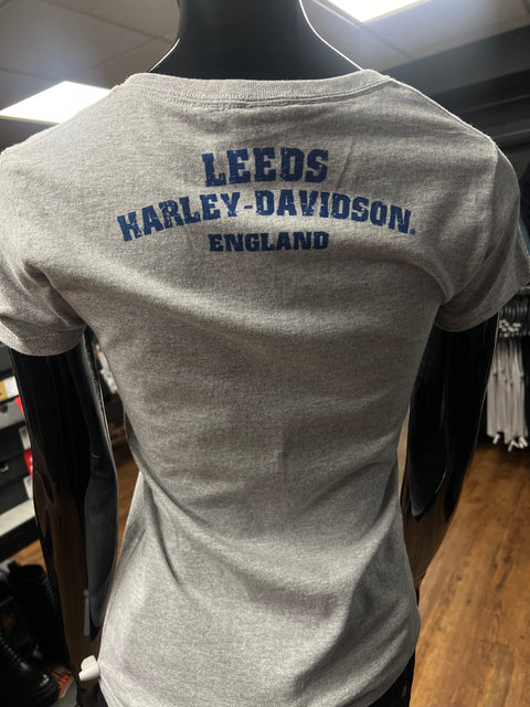 Genuine Leeds Harley-Davidson® Dealer T-shirt 'B&S ON GREY' 40291573