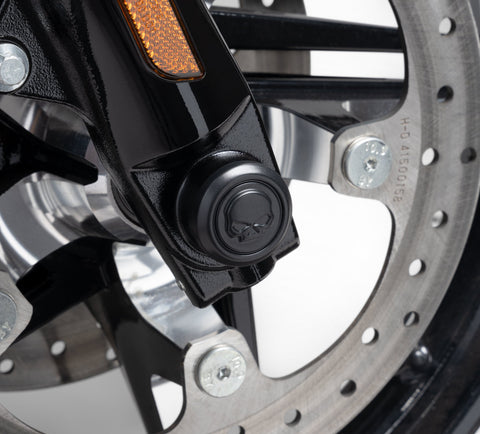 Harley Davidson 43000317 Willie G Skull Front Axle Nut Covers KIT,AXLE,NUT,CVR,FR,SKULL,BLACK