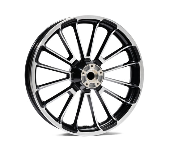 Harley Davidson 43301048 Roulette Contrast Cut 19 in. Front Wheel KIT,FR WHL,8SPK,19X3.5,GBLK/MACH