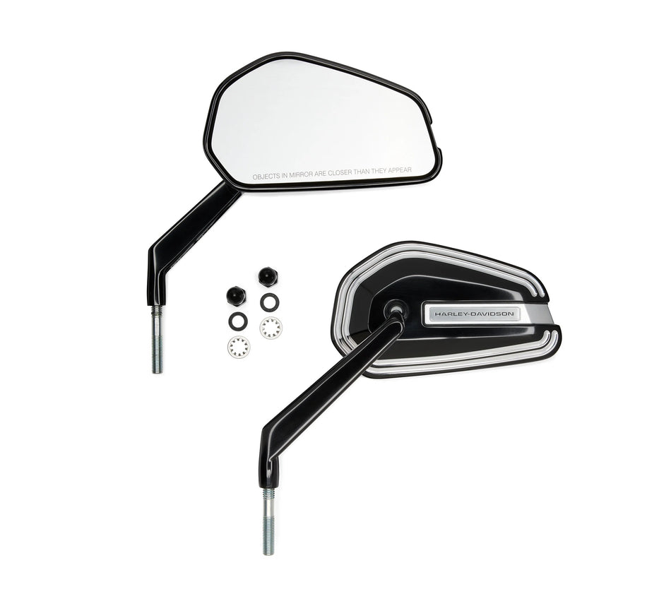 Harley Davidson 56000305a Empire Mirrors KIT, 56000305a MIR,BLK EDGE CUT