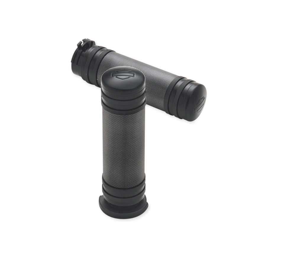 Harley Davidson 56405-08 Diamond Black Hand Grips KIT-GRIPS,BILLET,NRW-BAND/BLAC