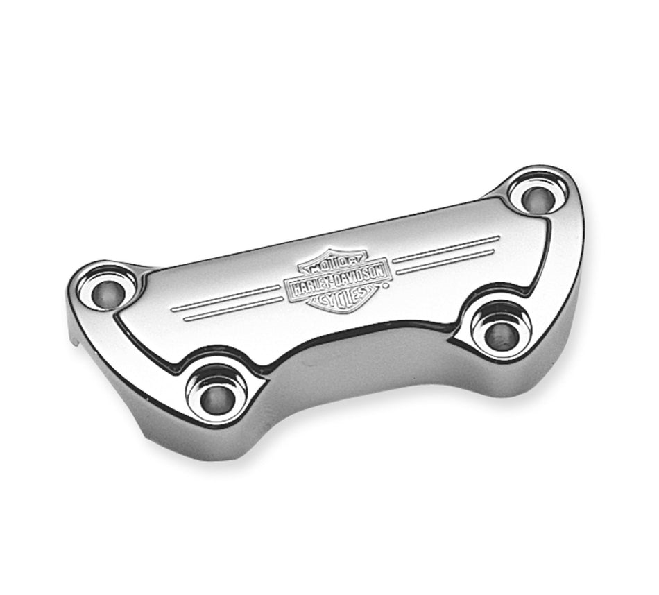 Harley Davidson 56567-86B Bar & Shield Custom Handlebar Clamp CLAMP,UPR/CHRM,H'BAR,W/BAR&SHL