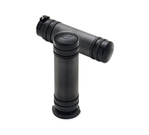 Harley Davidson 56746-08 Diamond Black Hand Grips KIT-GRIPS,BILLET,NRW-BAND,BLAC