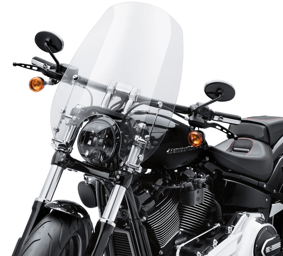 Harley Davidson 57400334 Wind Splitter Quick-Release Super Sport 19 in. Windshield KIT,WSHLD,19 IN,LT SMK,POL,QUICK RELEASE