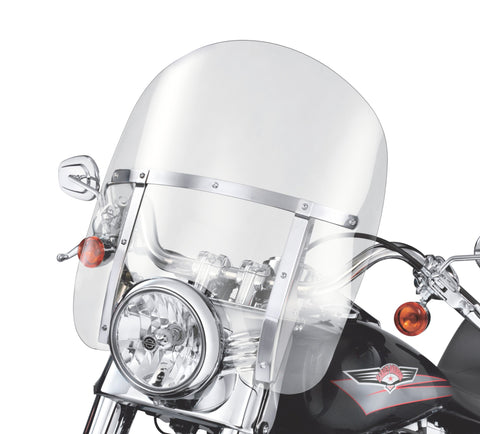 Harley Davidson 58278-95 King-Size H-D Detachables Windshield for FL Softail Models - 18 in. Light Smoke, Polished Braces KIT, COMPLETE WDSHD, LOW W/O PLP