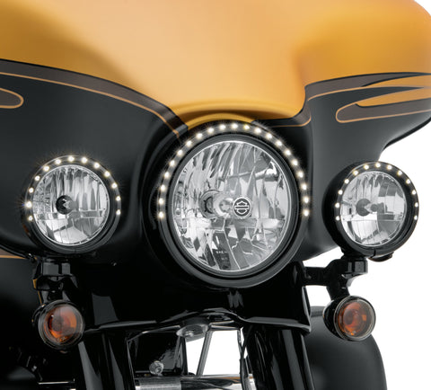 Harley Davidson 61400141 Electra Glo Light Rings - 4 in. Auxiliary Lamp KIT-4" HALO TRIM RING KIT,BLAC