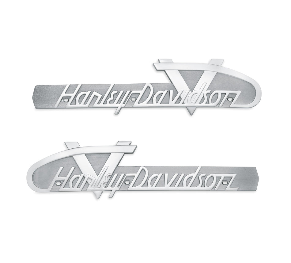 Harley Davidson 61814-55T 1955-1956 V-Logo Fuel Tank NAMEPLATE FLTANK PLAIN