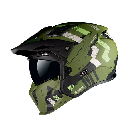 MT Streetfighter Skull A16 Matt Green MT Helmets M12727770163