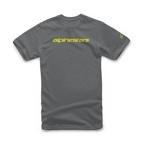 Alpinestars Linear Wordmark Tee Charcoal Fluo Yellow 1212720201852