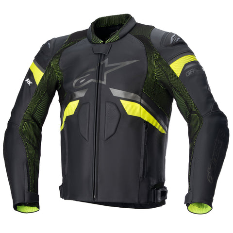 Alpinestars Gp Plus R V3 Rideknit Leather Jkt Black Yellow Fluo 31003211555