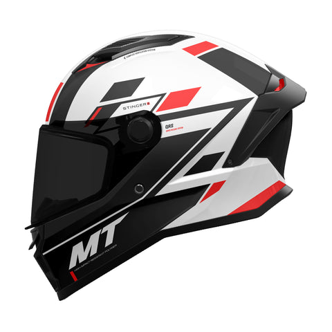 MT Stinger 2 Zivze A5 Gloss Black White Red MT Helmets M1334A34051