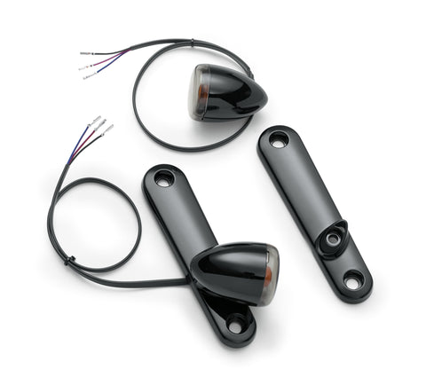 Harley Davidson 67800167 Custom Touring Bullet Front Turn Signal Kit BLACK CUSTOM FRONT BULLET TURN