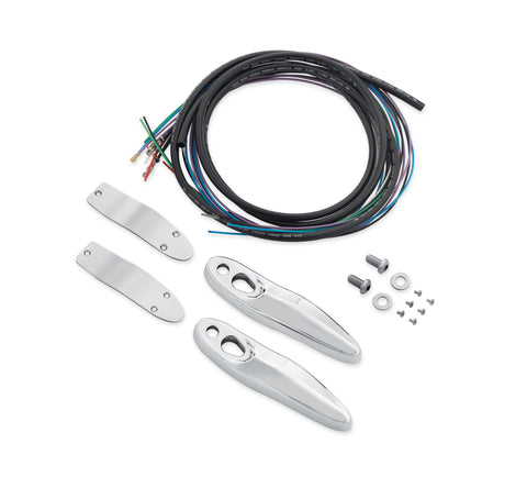 Harley Davidson Rear Turn Signal/License Plate Relocation Kit - Chrome