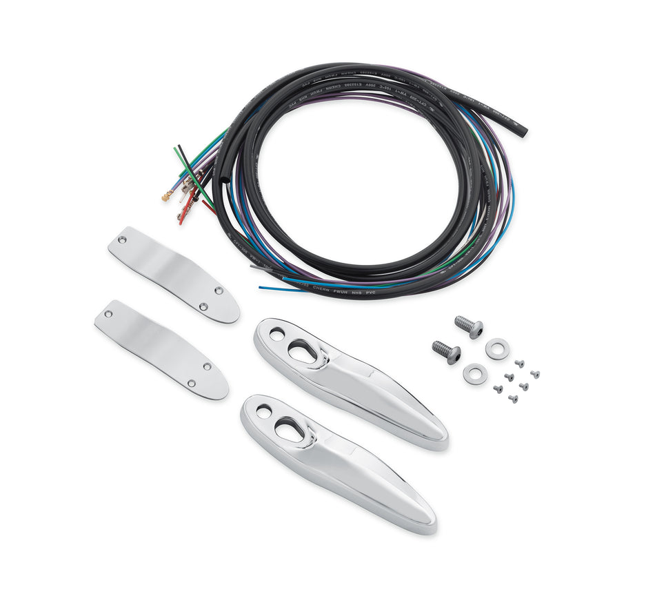 Harley Davidson Rear Turn Signal/License Plate Relocation Kit - Chrome