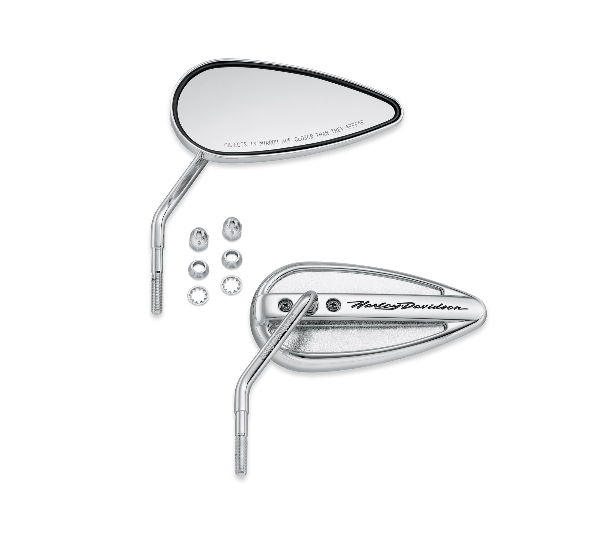 Harley Davidson 91968-98 Script Teardrop Mirrors KIT MIRROR,TEAR DROP ...