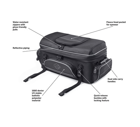 Harley Davidson 93300123 Onyx Premium Luggage Tour-Pak Rack Bag KIT,STOR,PREM,BAG,T-PAK RACK