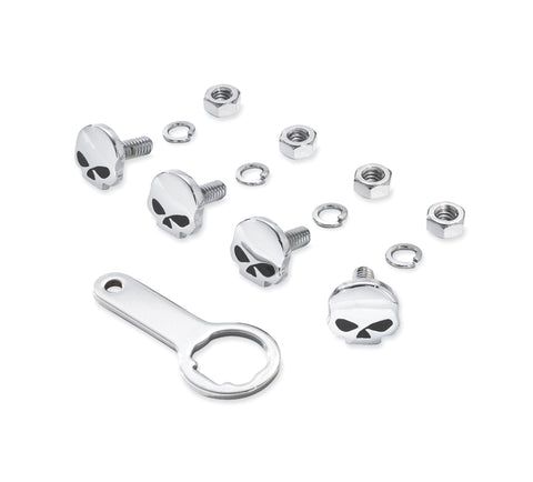 Harley Davidson 94546-05Skull License Plate Mounting Hardware LICENSE PLATE BOLT KIT, SKULL