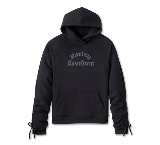 Genuine Harley-Davidson®  Women's Wild Cat Bar & Shield Raglan Hoodie - Harley Black 96223-25VW