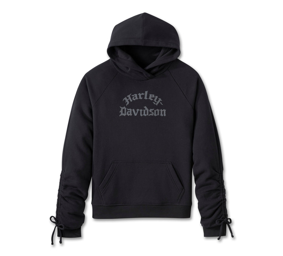 Genuine Harley-Davidson®  Women's Wild Cat Bar & Shield Raglan Hoodie - Harley Black 96223-25VW