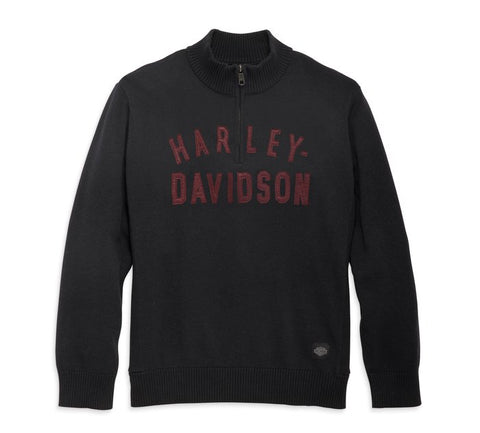 Genuine Harley-Davidson®  Men's Staple 1/4-Zip Long Sleeve Sweater  96311-23VM
