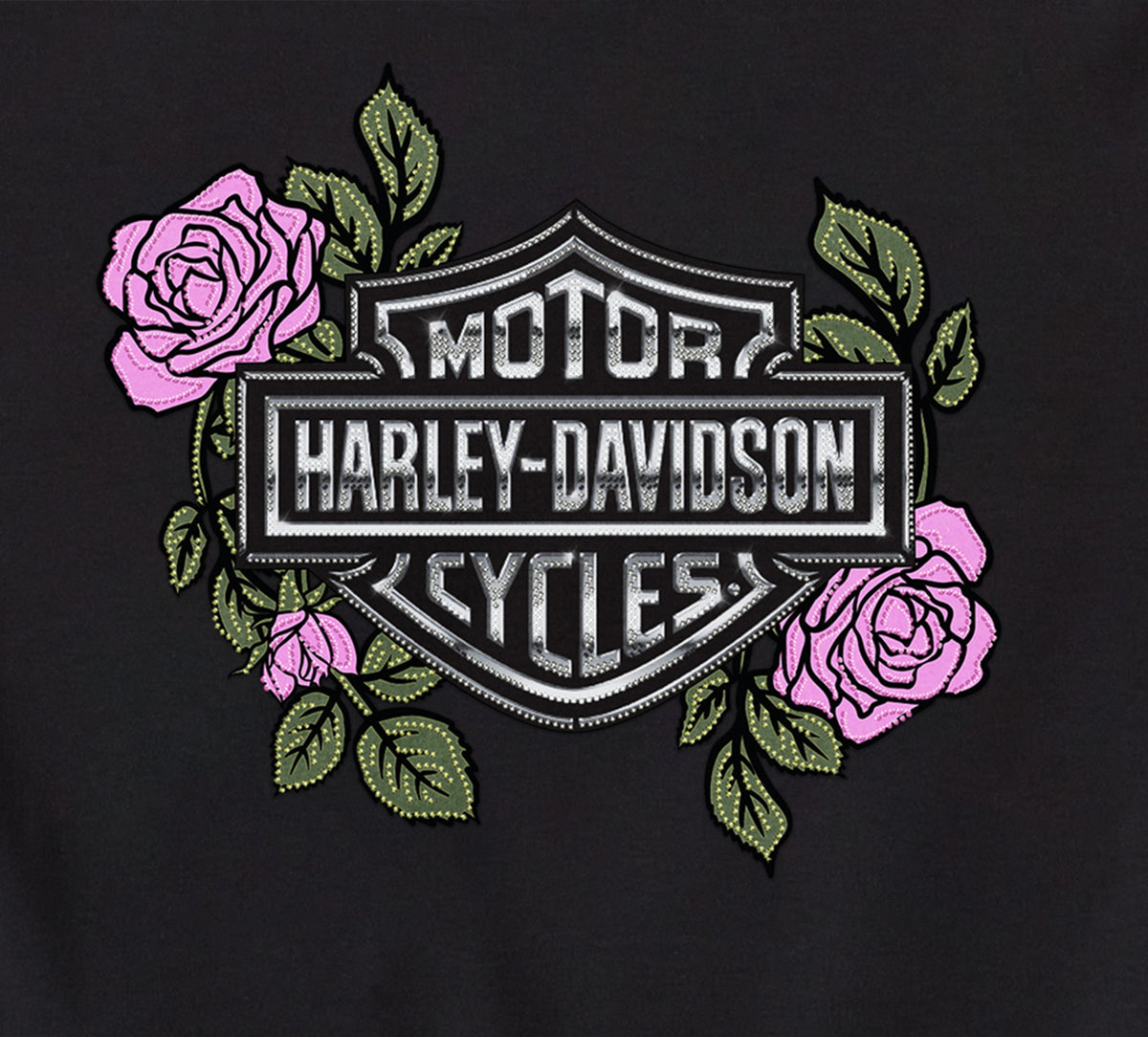 Genuine Harley-Davidson® Women's Rose & Thorn Bling Lace Trim Tank - H ...