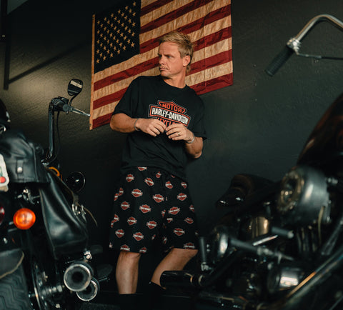 Genuine Harley-Davidson® Men's Bar & Shield Print Pajama Shorts Set 96473-25VM