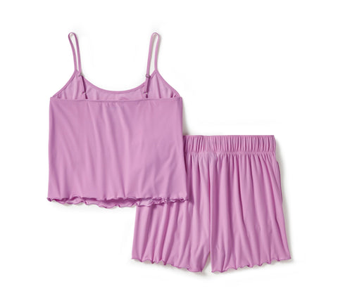 Genuine Harley-Davidson® Women's Lettuce Trim Pajama Short Set - Orchid 96525-25VW