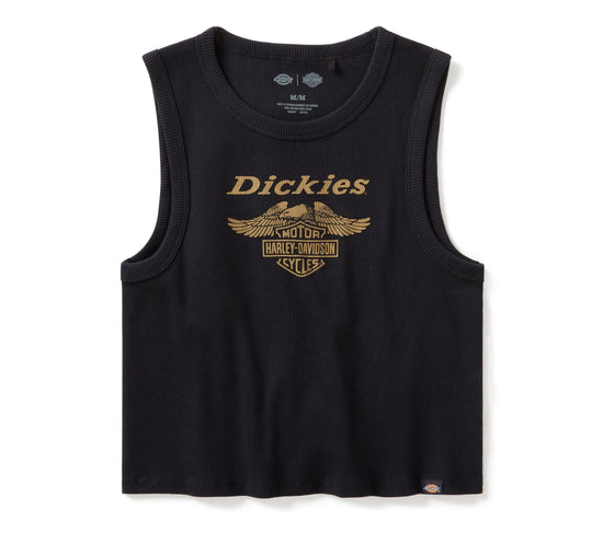 Genuine Harley-Davidson® Women's Dickies x H-D Racerback Cropped Eagle Tank - Anthracite 96583-25VW