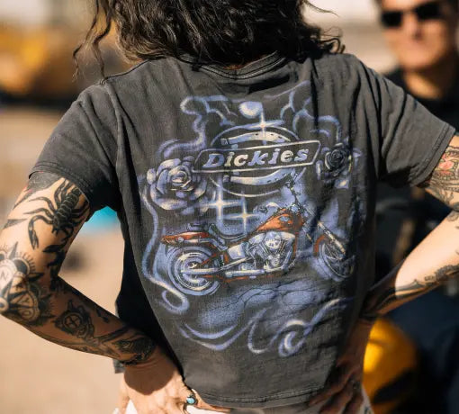 Harley-Davidson x Dickies women´s T-ShirtSoftail Boxy Crop grey 96585-25VW