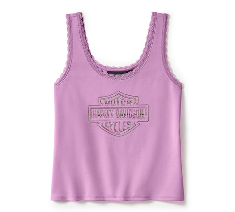 Harley Davidson Women's Essential Bling Lace Trim Tank 96600-25VW