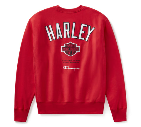 Champion x Harley-Davidson Fanatic Crew Neck Sweatshirt 96860-24VM - Scarlet Champion