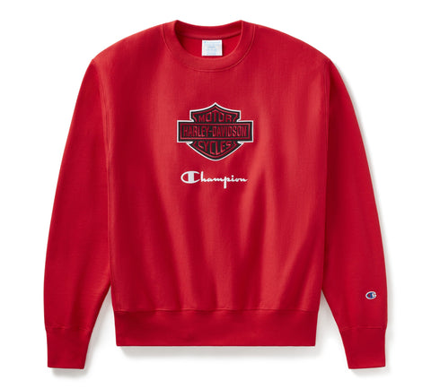 Champion x Harley-Davidson Fanatic Crew Neck Sweatshirt 96860-24VM - Scarlet Champion