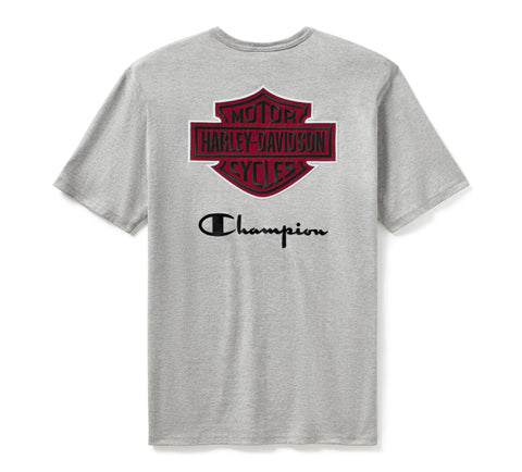 Champion x Harley-Davidson Fanatic T-Shirt 96865-24VM - Grey Heather & Scarlet