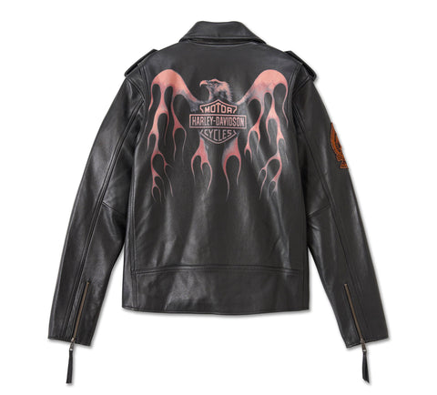 Genuine Harley-Davidson® Men's Burning Eagle Leather Jacket 97030-24VM