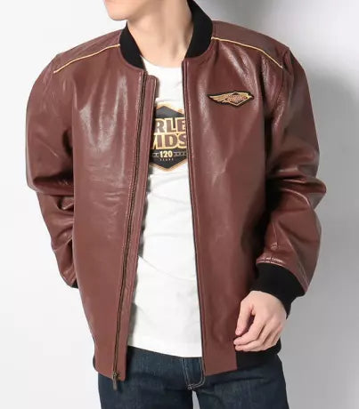 Genuine Harley-Davidson® Blouson Leather Jacket 120th Anniversary dark red 9703523VM