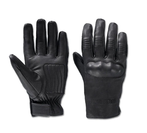 Genuine Harley-Davidson® Men's Gild Waterproof Leather Gloves - Harley Black 97116-24VM