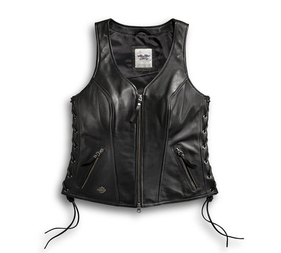 98071-14VW Harley-Davidson Vest-avenue,lthr,blk