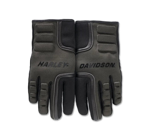 Genuine Harley-Davidson® Women's H-D Waterproof Dyna Knit Mixed Media Gloves -Olive & blk 98207-24VW      Harley Black