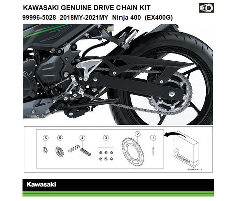 Kawasaki 999965013 Genuine chain and sprocket kits Genuine chain kit Z1000SX (ZXT00G/H/L/M/W)